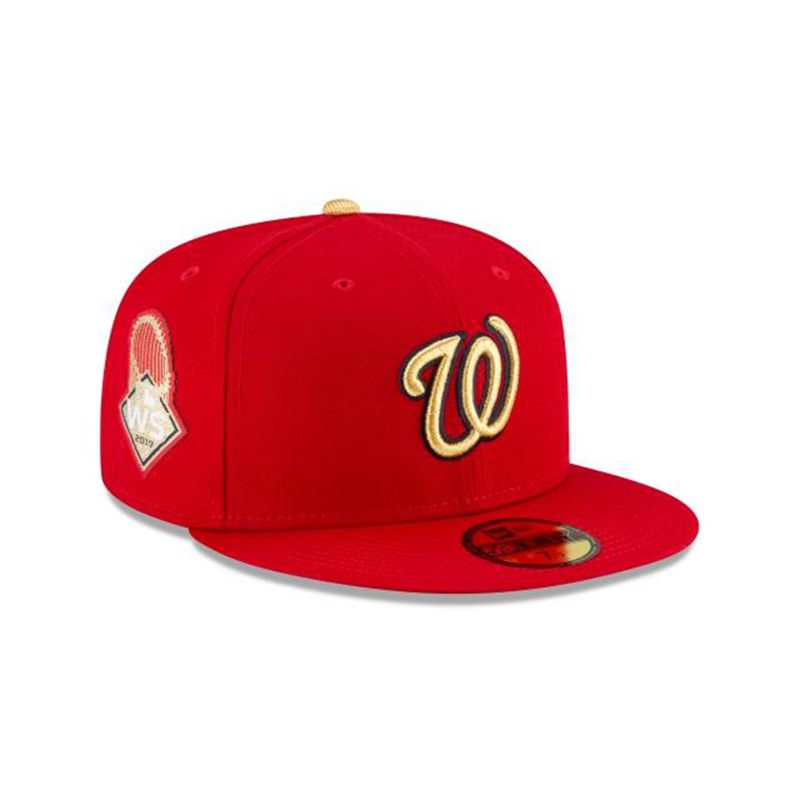 MLB Washington Nationals Gold Collection 59Fifty Fitted (ZBC1086) - Red New Era Caps